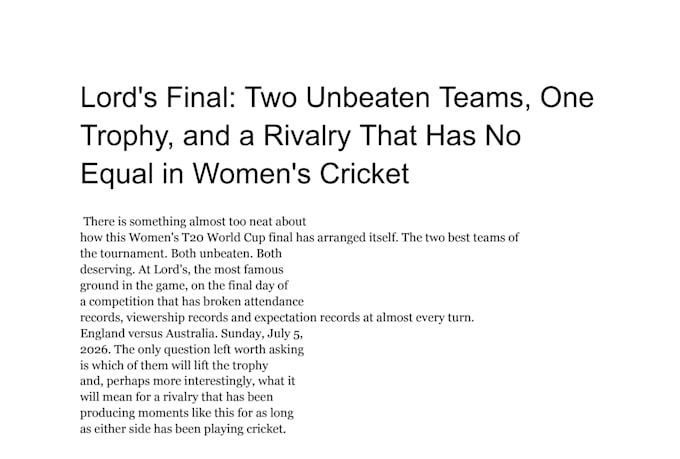 write SEO cricket articles, blogs, and sports content